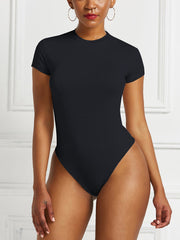 Crew Neck Solid Color Jumpsuit