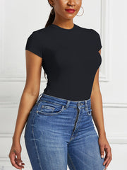 Crew Neck Solid Color Jumpsuit