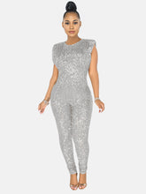 Sequins Solid Color Jumpsuit