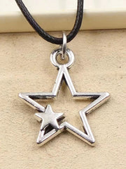 Vintage Hollow Out Star Charm Necklace