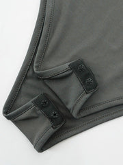 Solid Color Sleeveless Bodysuit