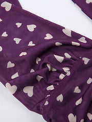 Heart Print Halter Mesh Cropped Tank Top