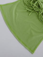 Tie Back Green Bandeau Top