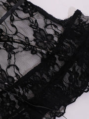 Sheer Lace Backless Cropped Tank Top