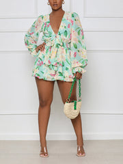 Floral Printed Ruffle Romper