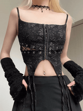Floral Black Corset Top