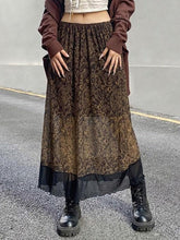 Patchwork Paisley Print Mesh Midi Skirt