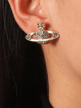 Rhinestone Planet Design Earring