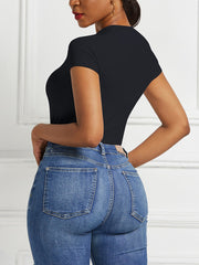 Crew Neck Solid Color Jumpsuit