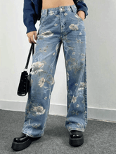 Vintage Floral Baggy Boyfriend Jeans