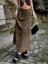 Vintage Floral Print Midi Skirt