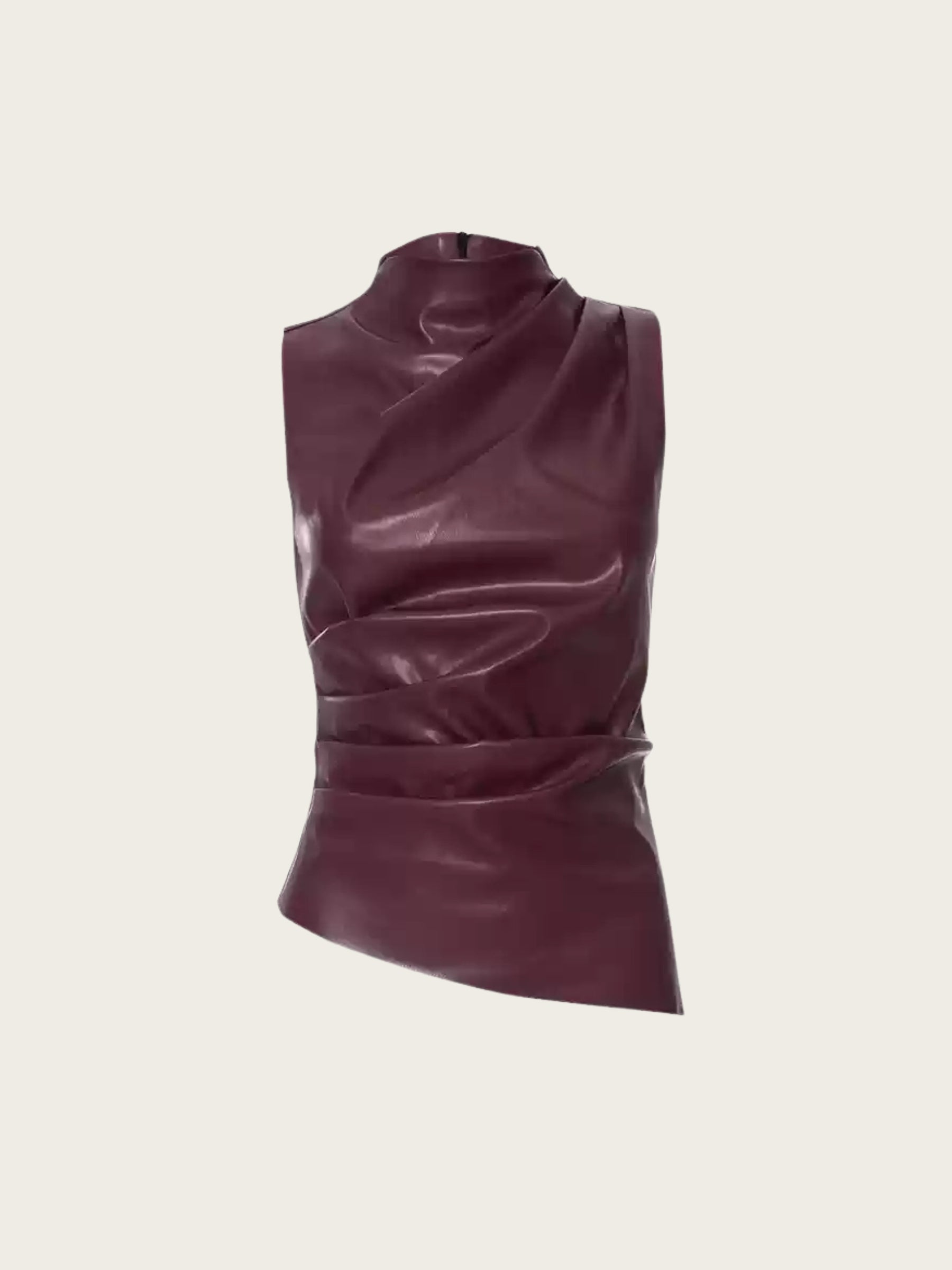 Pydshop Damoni Faux Leather Sleeveless Top