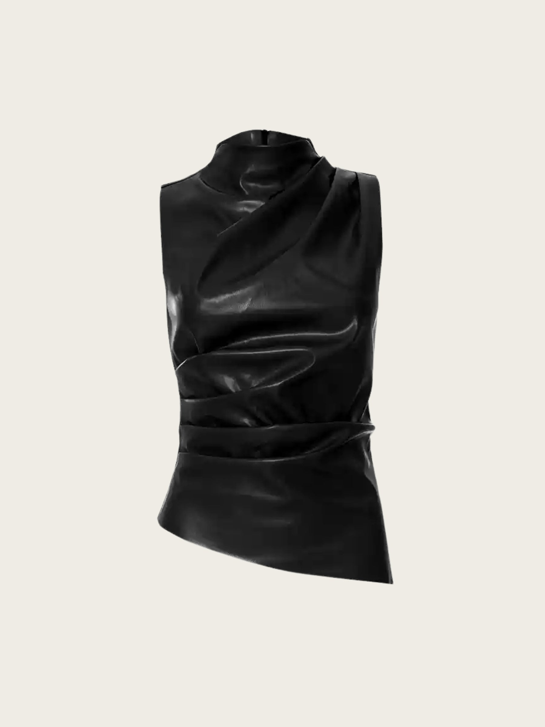Pydshop Damoni Faux Leather Sleeveless Top