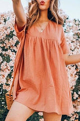 Fashion Casual Solid Split Joint V Neck Princess Dresses