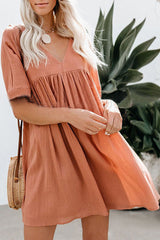 Fashion Casual Solid Split Joint V Neck Princess Dresses