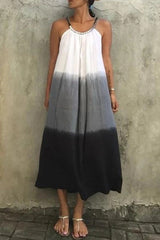 Fashion Street Solid Patchwork Spaghetti Strap Dresses