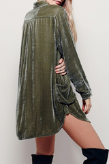 Casual Solid Patchwork Pocket Turndown Collar Shirt Dress Dresses(3 Colors)