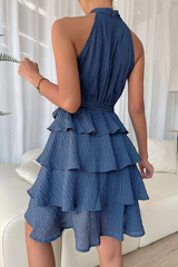 Casual Solid Mesh Halter Mesh Dress Dresses(2 Colors)