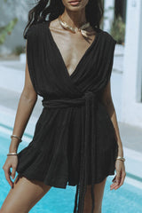 Sexy Daily Lace Up Backless V Neck Sleeveless Dresses(4 Colors)