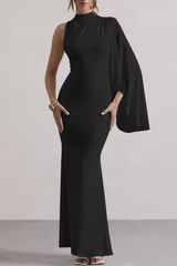 Sexy  Irregular Half A Turtleneck One Step Skirt Dresses