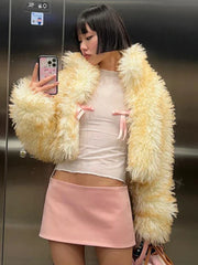 Pydshop Splice Bow Shirts For Women Slim O Neck Long Sleeve Crop Tops Female 2024 Autumn Fashion Bodycon White Tshirts Ladies NewChristmas Gifts