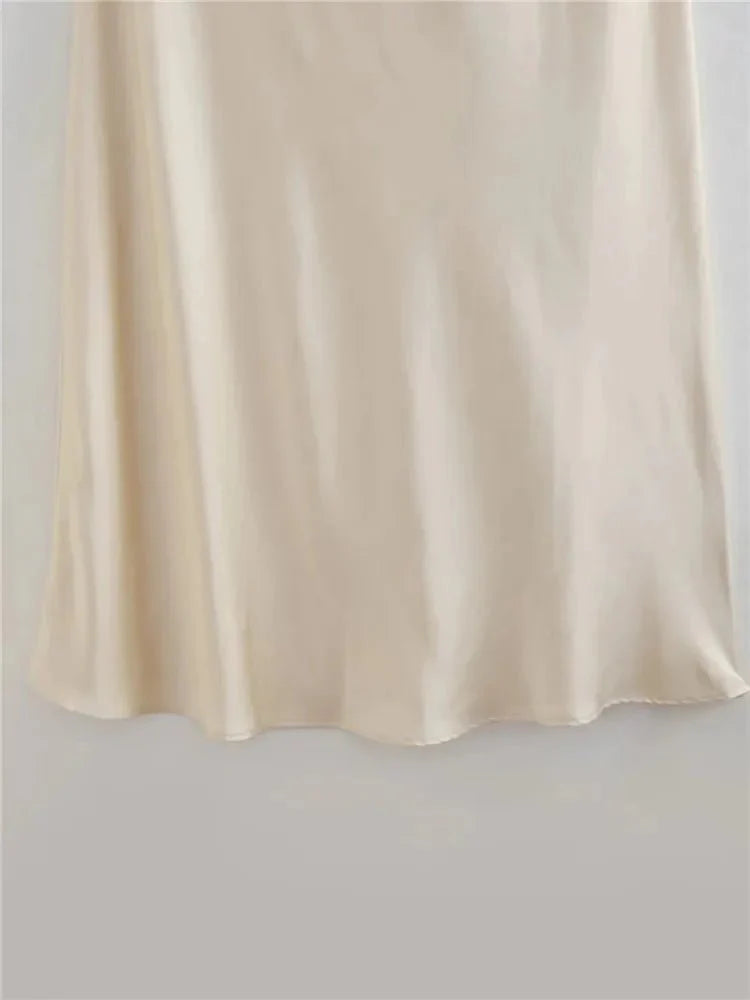3D Flower Halter Off-the-Shoulder Satin Dress
