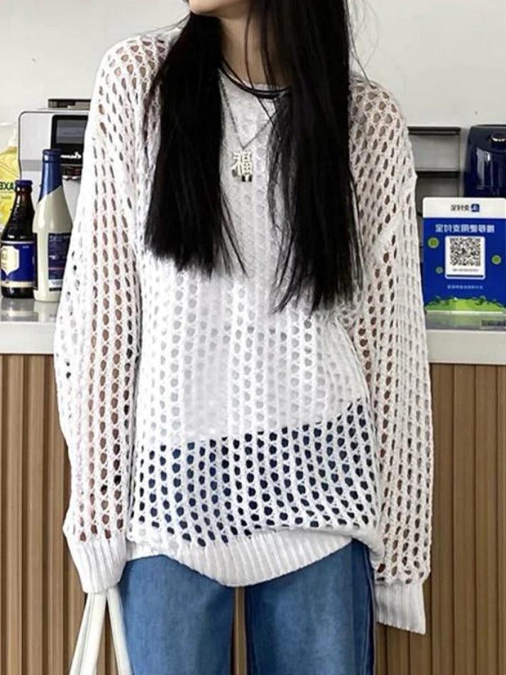 Pydshop Knit Cutout Thin Crochet Top