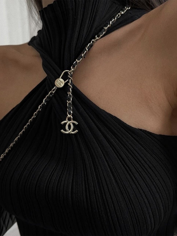 Pydshop Cross-Chest Off-shoulder Knitwear Vest Top For Women Summer Hot Girl Slim Sleeveless Twist Navel Short Top Y2K Pullover
