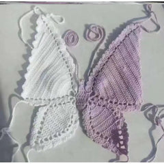 Pydshop Women's Knitted Handwoven Sleeveless Camisole Backless Adjustable Navel Baring Sexy Short Top Butterfly Strappy Top