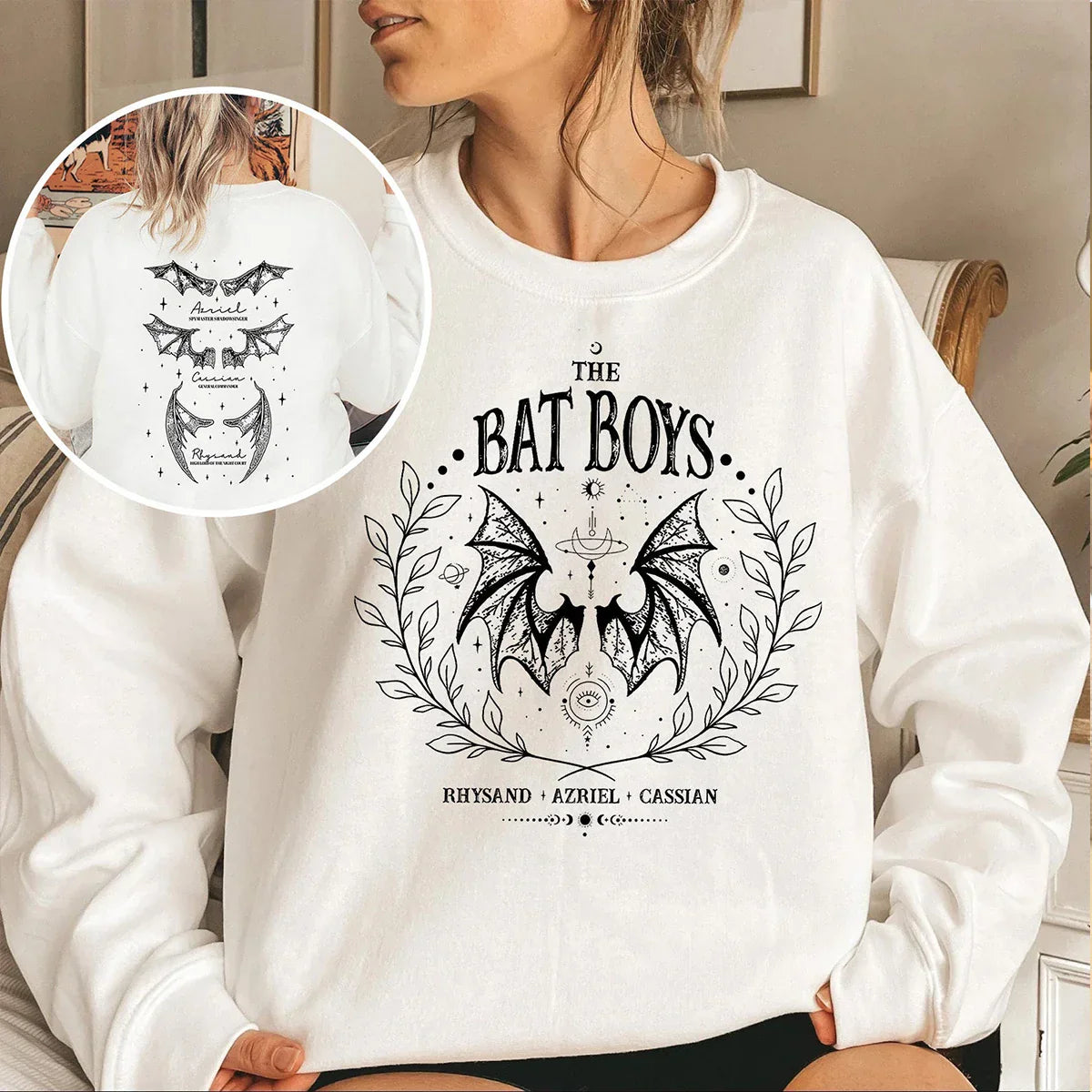 Pydshop 2 Side Patten Cotton Tee The Bat Boys Wings T-Shirt The Night Court Illyrians Retro Shirt Acotar Merch Fantasy Apparel Y2K Top