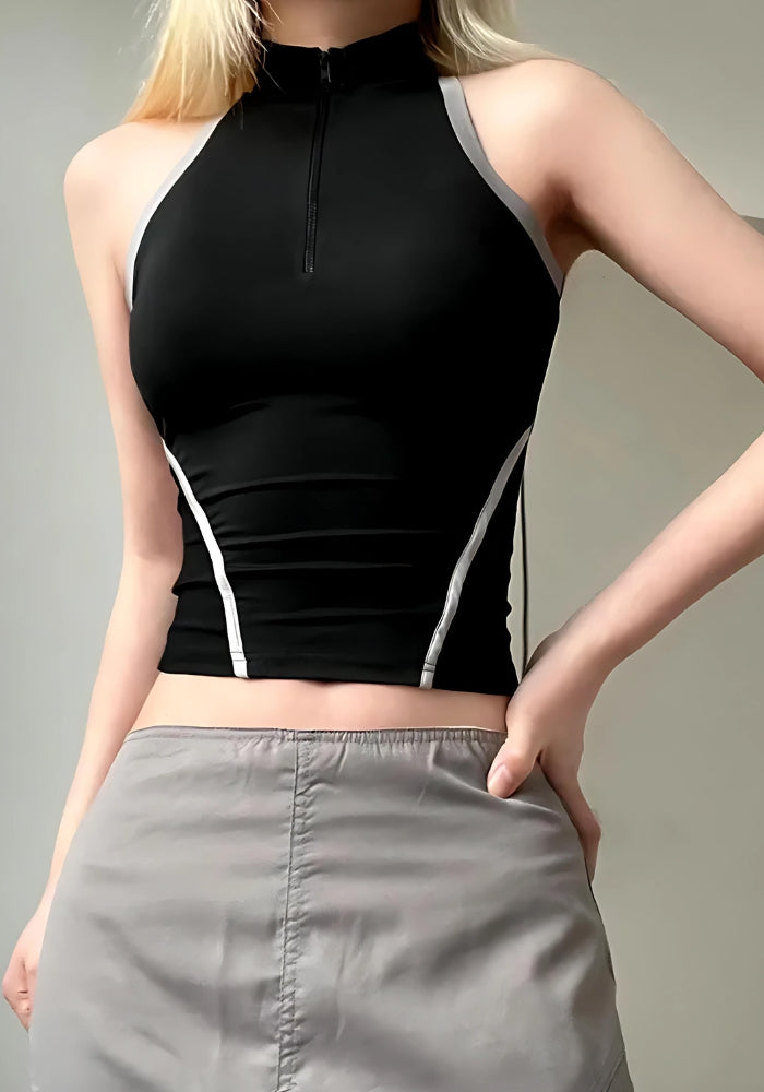 Pydshop Acubi Open Back Zip-Up Top