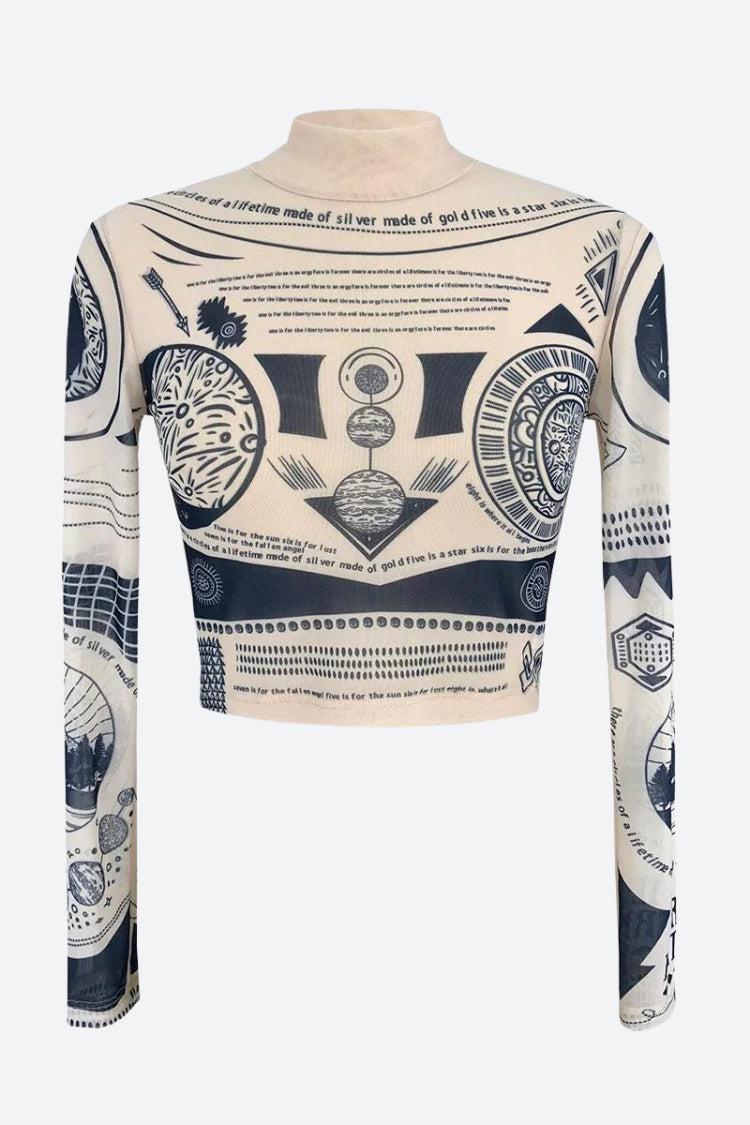Pydshop Ancient Egyptian Mystique Symbol Crop Top