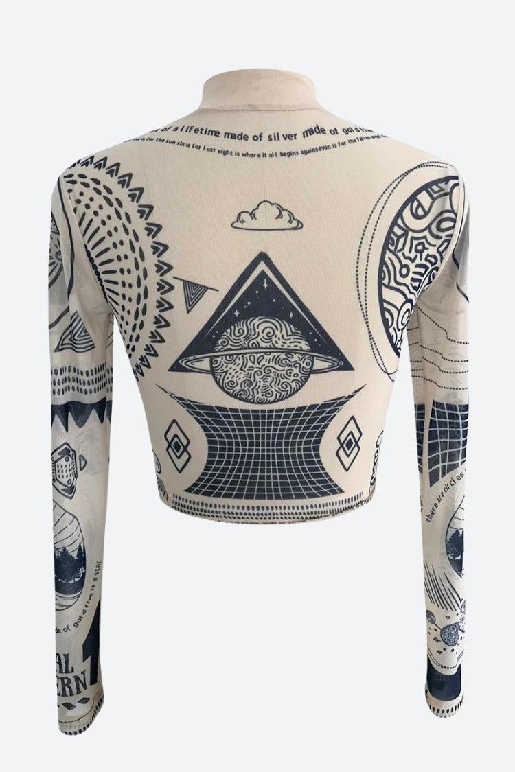 Pydshop Ancient Egyptian Mystique Symbol Crop Top