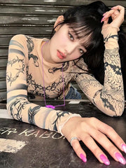 Pydshop Baddie Mesh Tattoo Top