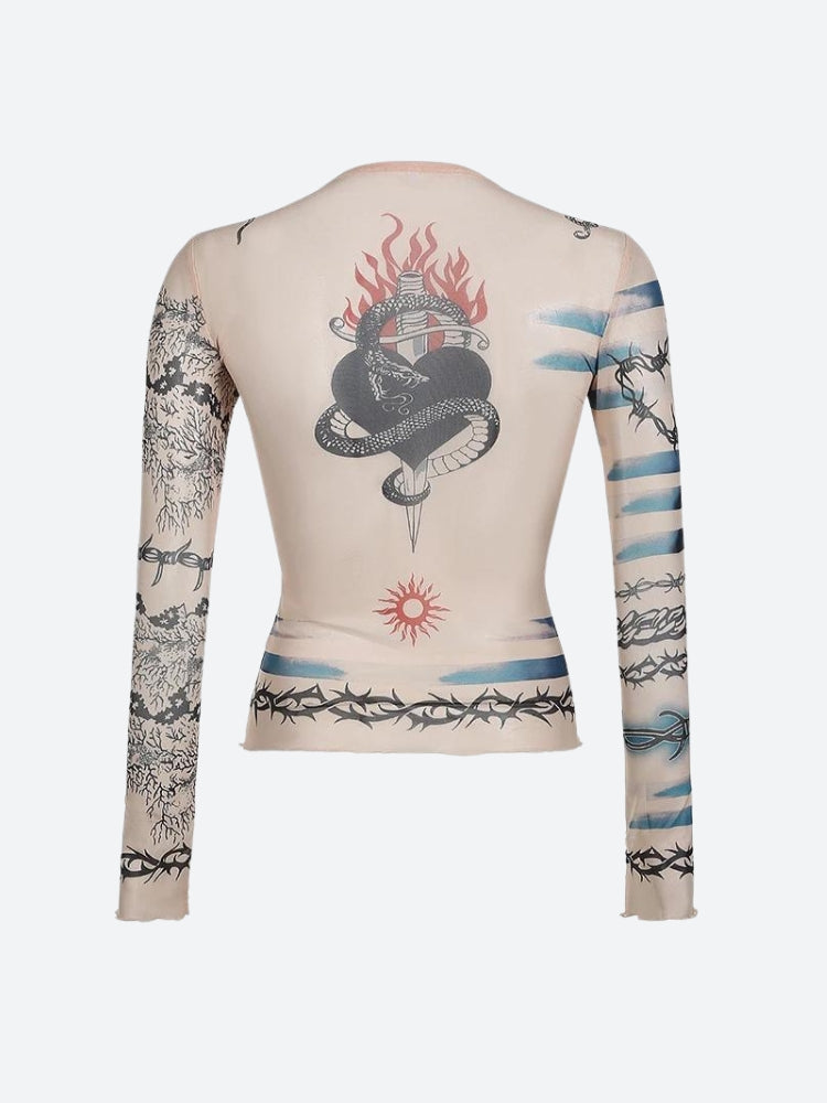 Pydshop Baddie Mesh Tattoo Top