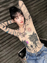 Pydshop Baddie Mesh Tattoo Top