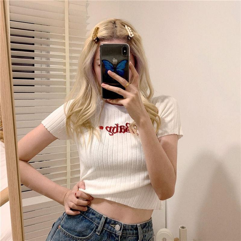 Pydshop Embroidered Crop Top