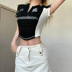 Pydshop Biker Half Zip-Up Crop Top