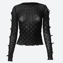 Pydshop Bow Sleeve Sheer Top