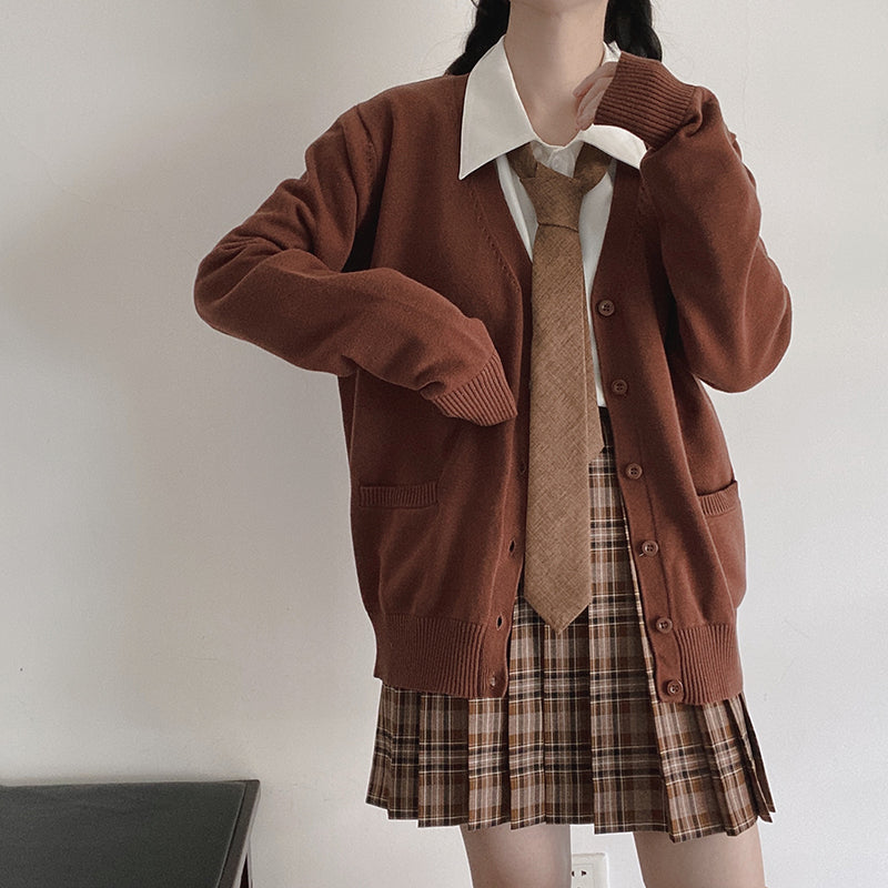 Autumn thick JK pure candy knit cardigan