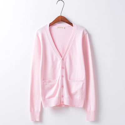 Autumn thick JK pure candy knit cardigan