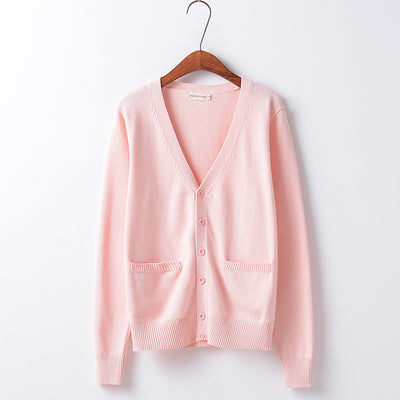 Autumn thick JK pure candy knit cardigan