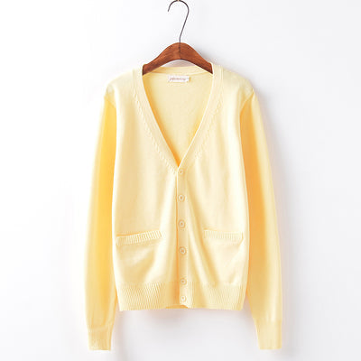 Autumn thick JK pure candy knit cardigan