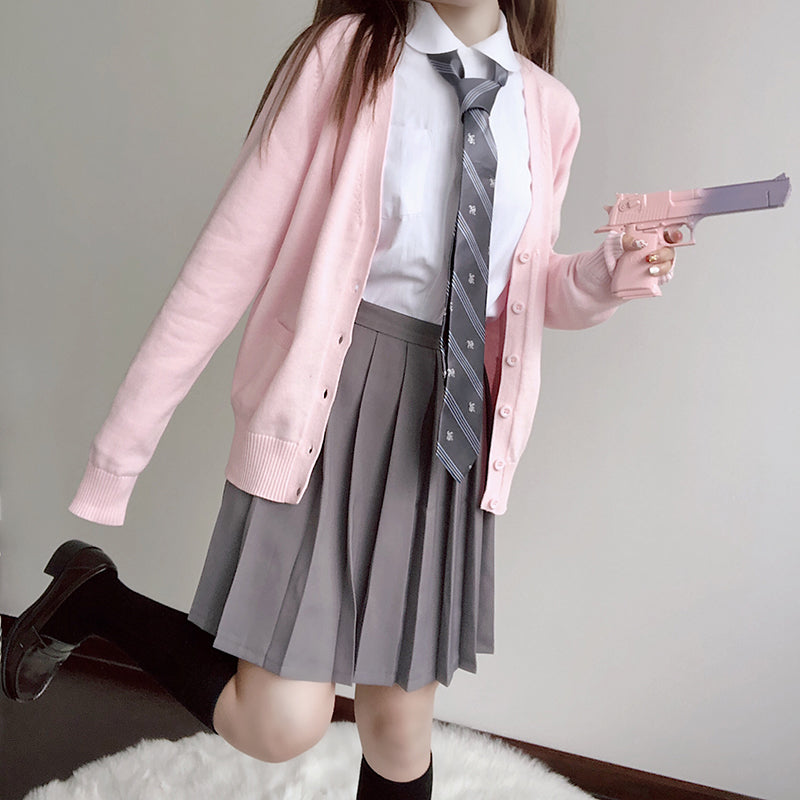 Autumn thick JK pure candy knit cardigan
