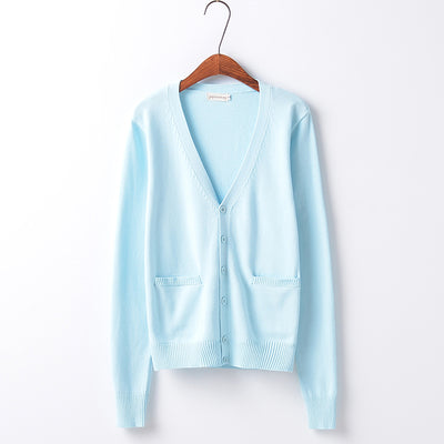 Autumn thick JK pure candy knit cardigan