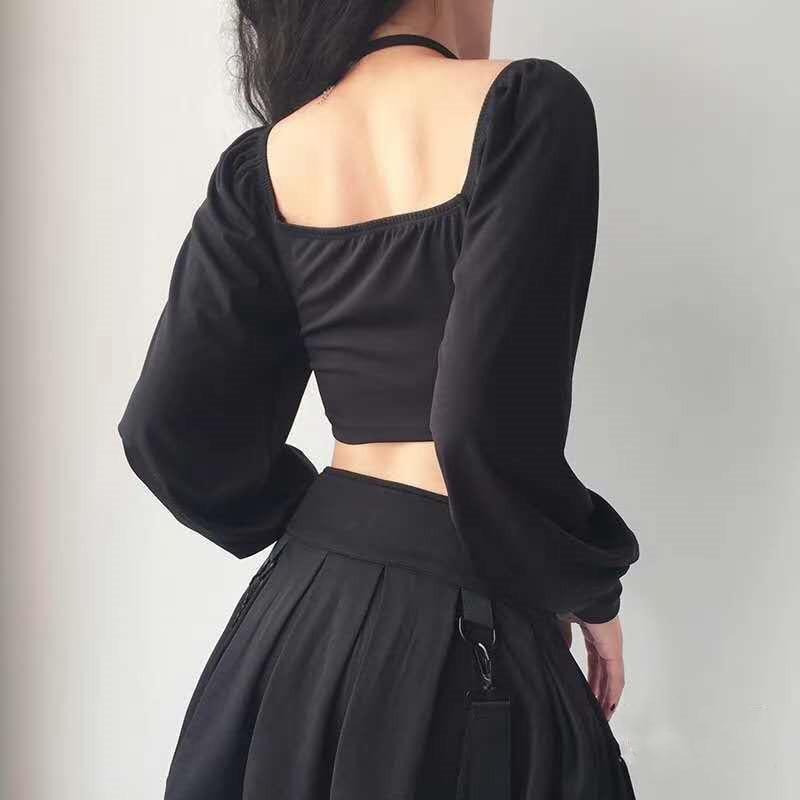 Pydshop Chain Detailed Square Neck Crop Top