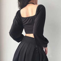 Pydshop Chain Detailed Square Neck Crop Top