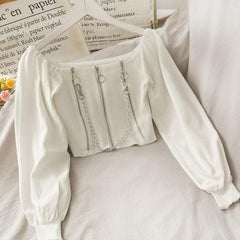 Pydshop Chain Detailed Square Neck Crop Top
