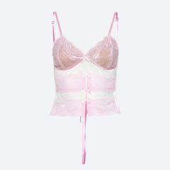 Pydshop Coquette Bow Backless Lace Top