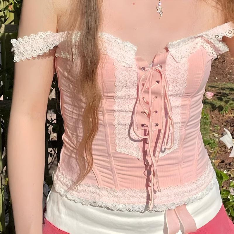 Pydshop Coquette Lace Up Corset Top